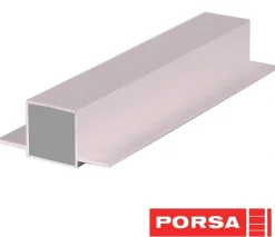 Porsa sølv aluprofil med dobbelt flig 20 cm.