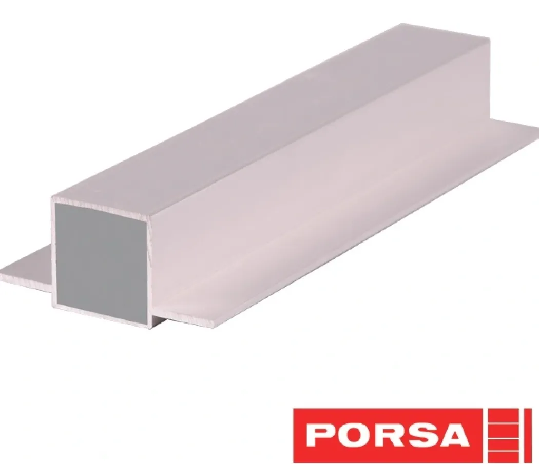 Porsa sølv aluprofil med dobbelt flig 20 cm.