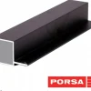 Porsa sort aluprofil firkantet med flig 80 cm.