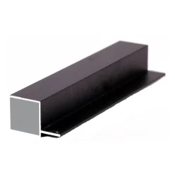 Porsa sort aluprofil firkantet med flig 30 cm.