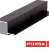 Porsa sort aluprofil firkantet med flig 10 cm.