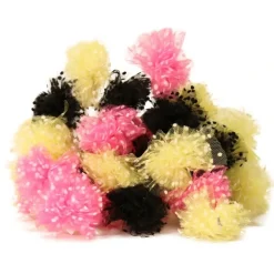 Puffet Tøjbold Mix farve 6 cm