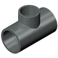 PVC tee 90 grader 75 x 50 mm. (reduceret)