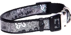 Rogz Halsbånd 16 mm 28-46 cm Sort hundeben - justerbart hundehalsbånd