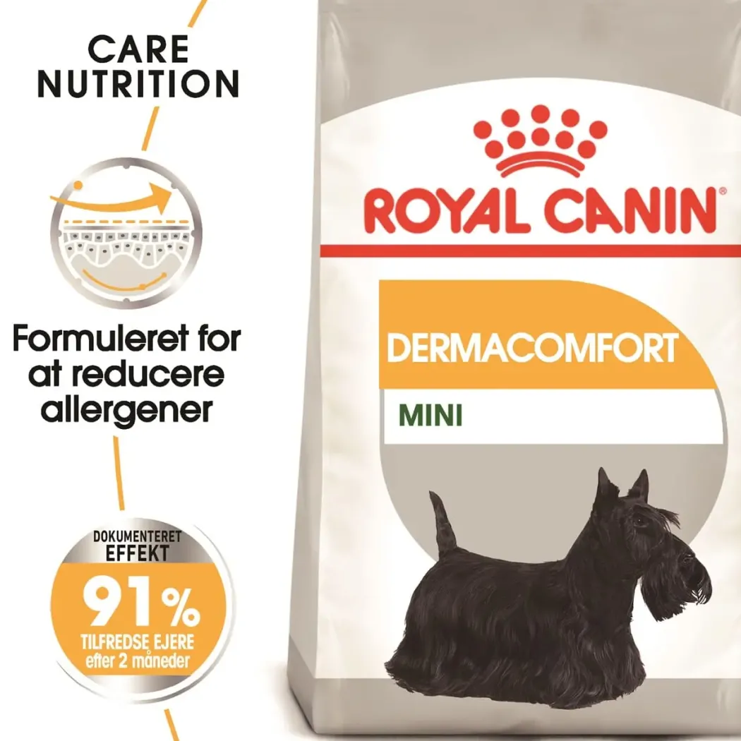 Royal Canin Mini Dermacomfort 8 kg - skånsomt hundefoder til sart hud