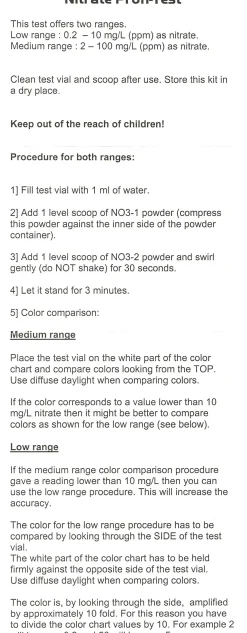 Salifert Nitrat Test NO3