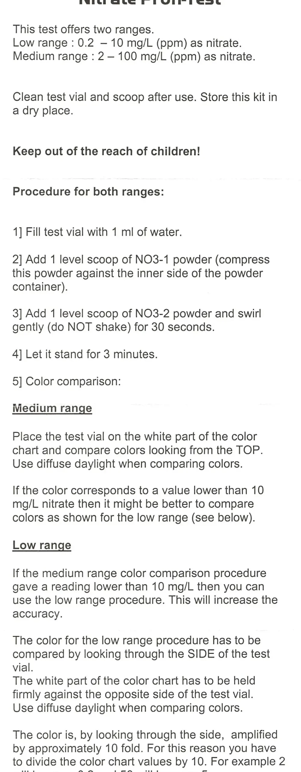 Salifert Nitrat Test NO3
