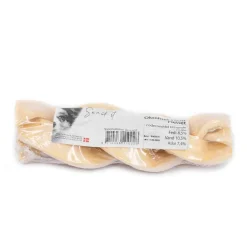Snackit Flettet Oksehud 15 cm i folie - Naturligt tyggeben til hunde