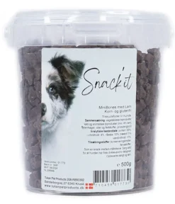 Snackit Semi-Moist Mini Bones med Lam 500 g - bløde hundesnacks