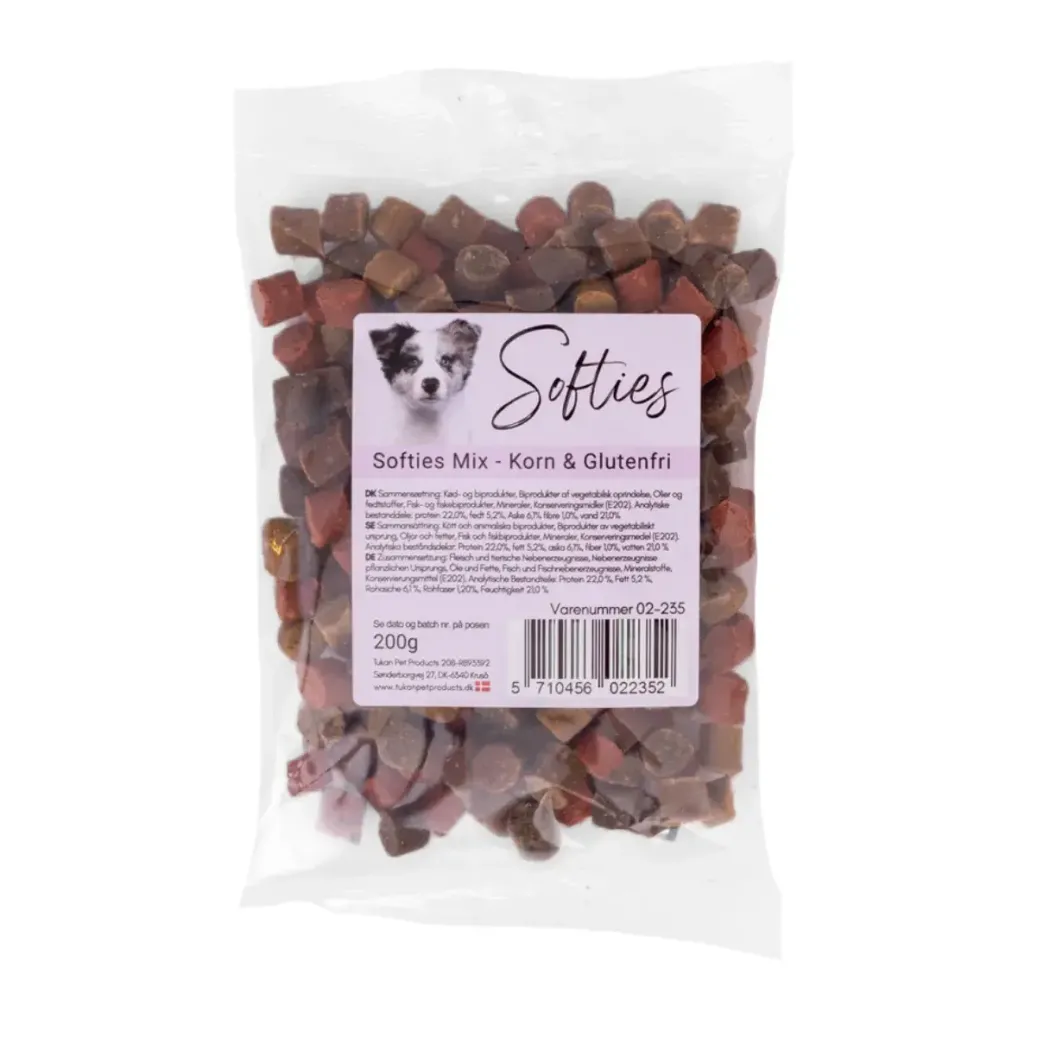 Softies Mix hundesnacks 200 g - Blød og varieret belønning