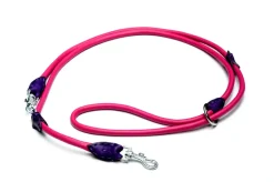Timely Dressurline i rundsyet læder pink med krystaller 12 mm