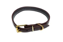 Timely halsbånd olieret læder brun 12 mm 20 cm - blød og slidstærk komfort til små hunde