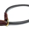 Timely rundsyet brunt kalveskinds kvælerhalsbånd 8 mm 55 cm - skånsom kontrol til store hunde