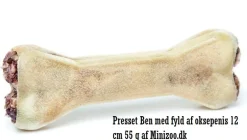 Treattime Presset Ben med fyld af oksepenis 12 cm 55 g - naturligt tyggeben