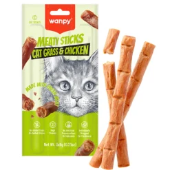 Wanpy Kat Meaty Sticks med Kattegræs og Kylling 3 x 6 g