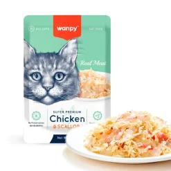 Wanpy Katte vådfoder Kylling og Kammusling 85 g pose