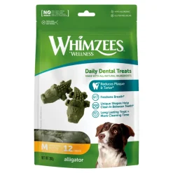 Whimzees Alligator Dental Stick M til mellemstore hunde - Effektivt tyggeben mod plak