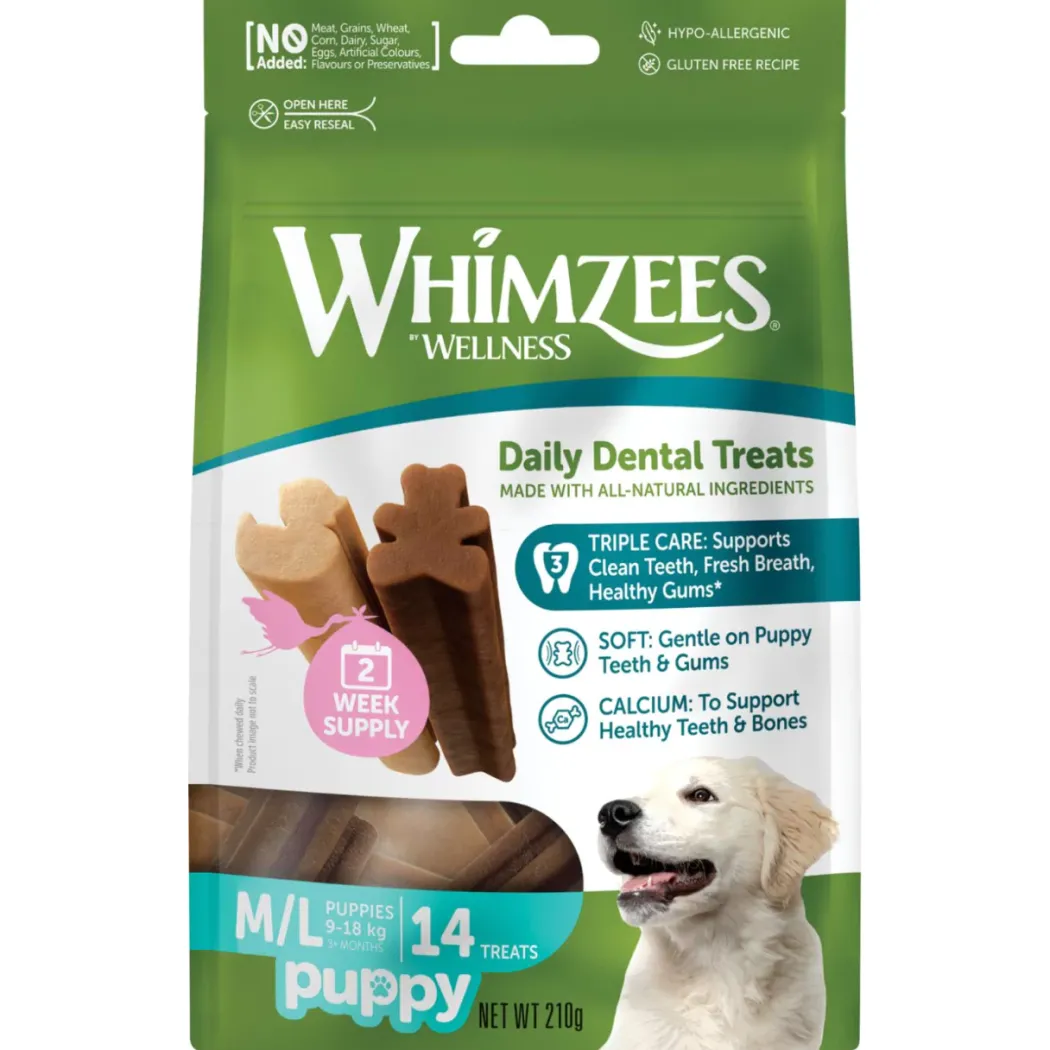 Whimzees Puppy Tyggeben M/L - Bløde tyggeben til store hvalpe