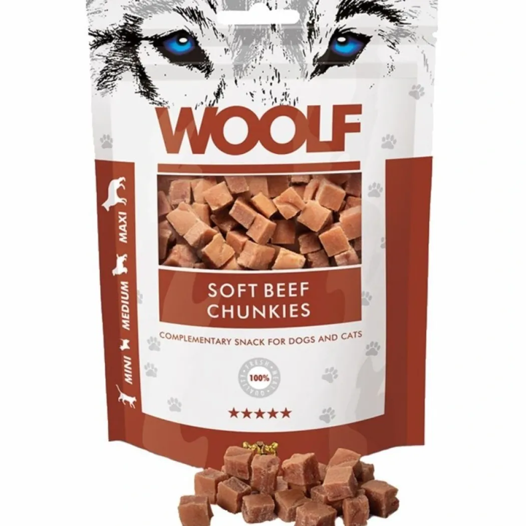 Woolf Hunde- og Kattesnack Bløde Oksekødsbidder