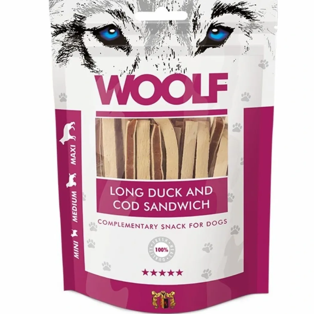 Woolf Hundesnack And og Torsk Lang Sandwich