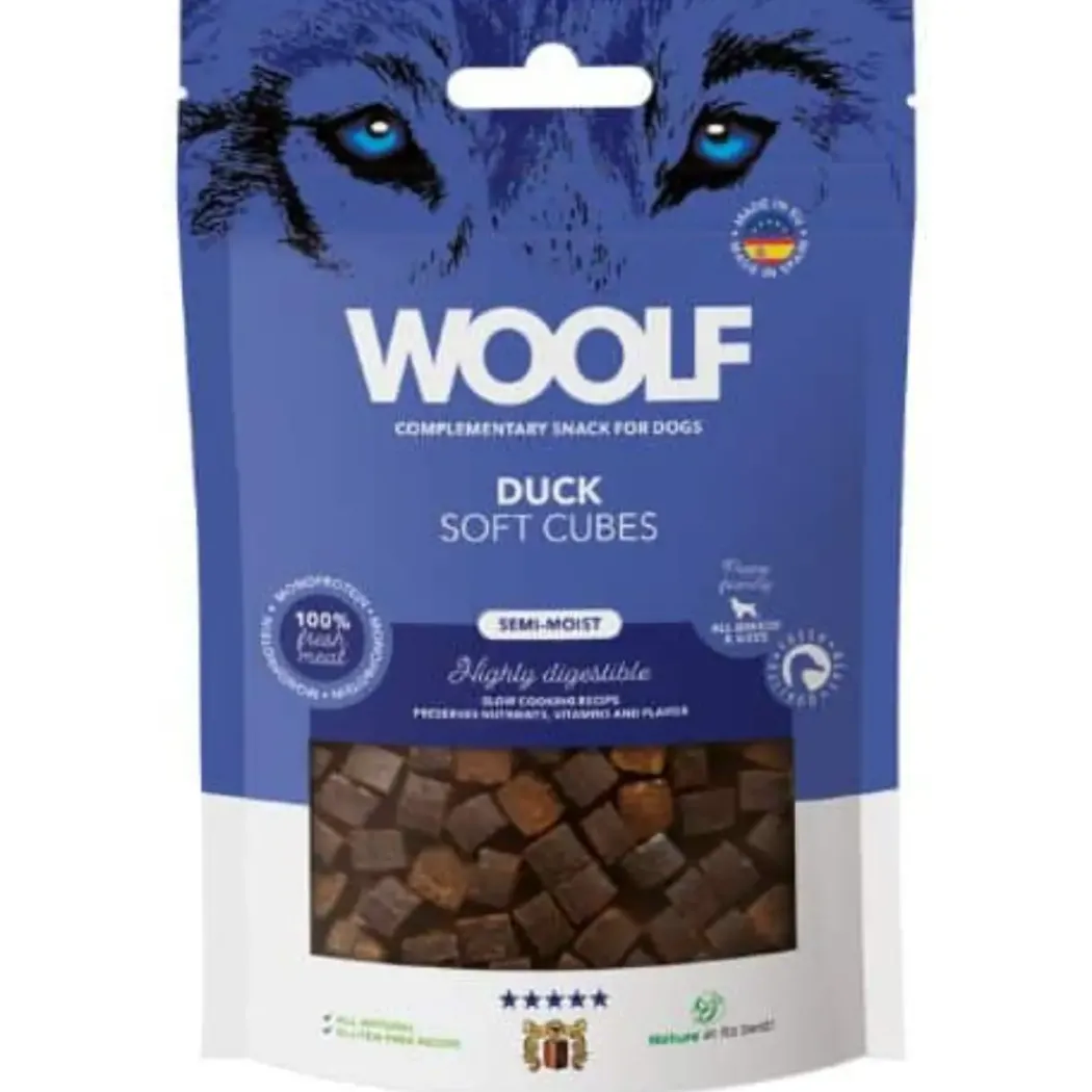 Woolf Hundesnack Bløde Terninger med And - monoprotein 100 g