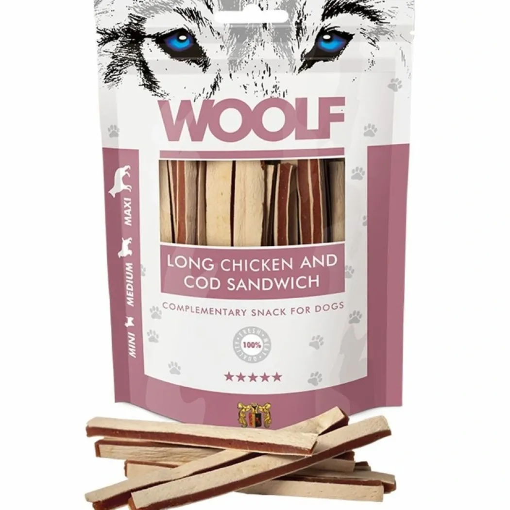 Woolf Hundesnack Kylling og Torsk Lang Sandwich