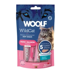 Woolf Wildcat Cream 5 stk - Flydende kattegodbid med and og laks